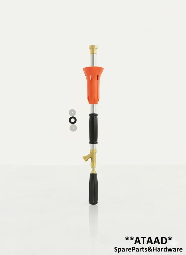 مسدس/فرد الرش الزراعي بثلاث وضعيات رش (لون احمر-طويل)