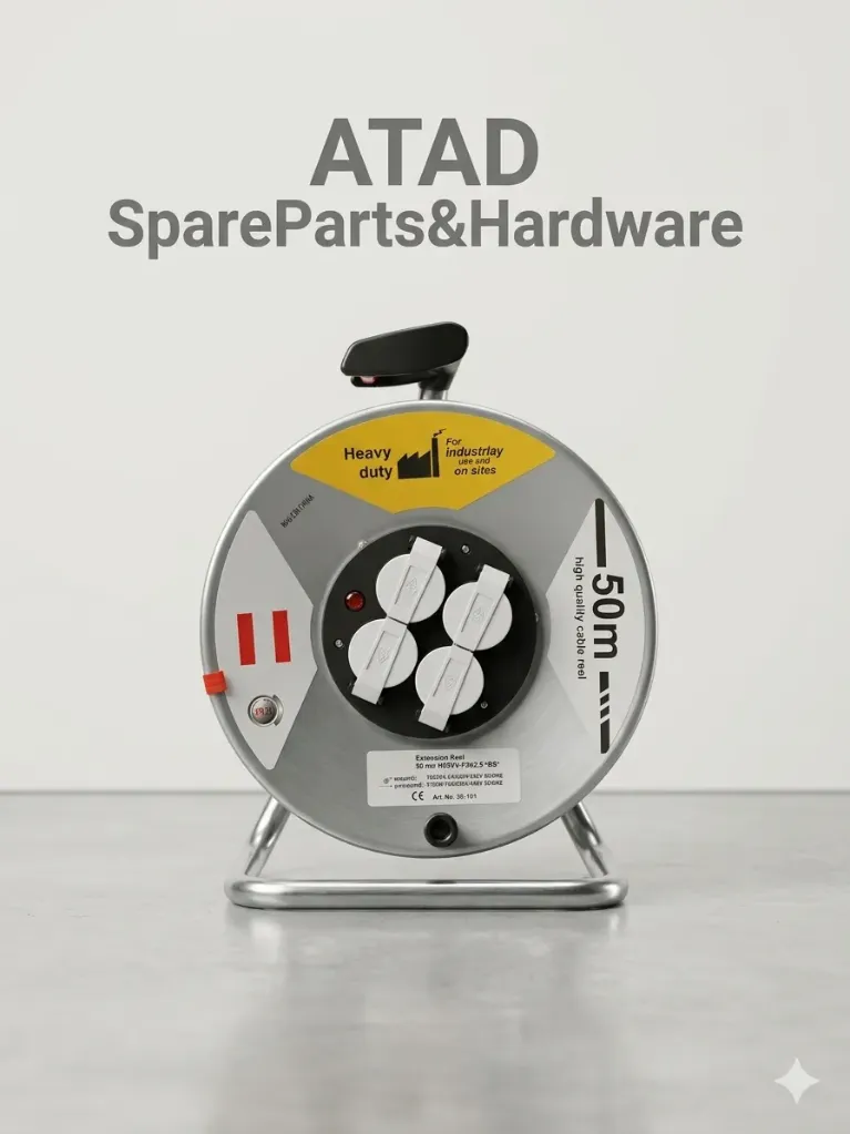 وصلة كهرباء بكرة + كابل كهربائي شديدة التحمل (50 متر - 2.5 ملم)