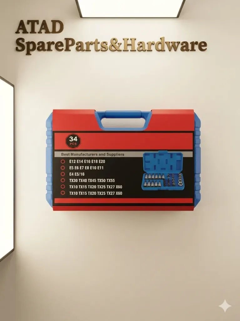 طقم لقم بوكسات ومفاتيح "نجمة" (Star Bit Socket Set)  34 قطعة