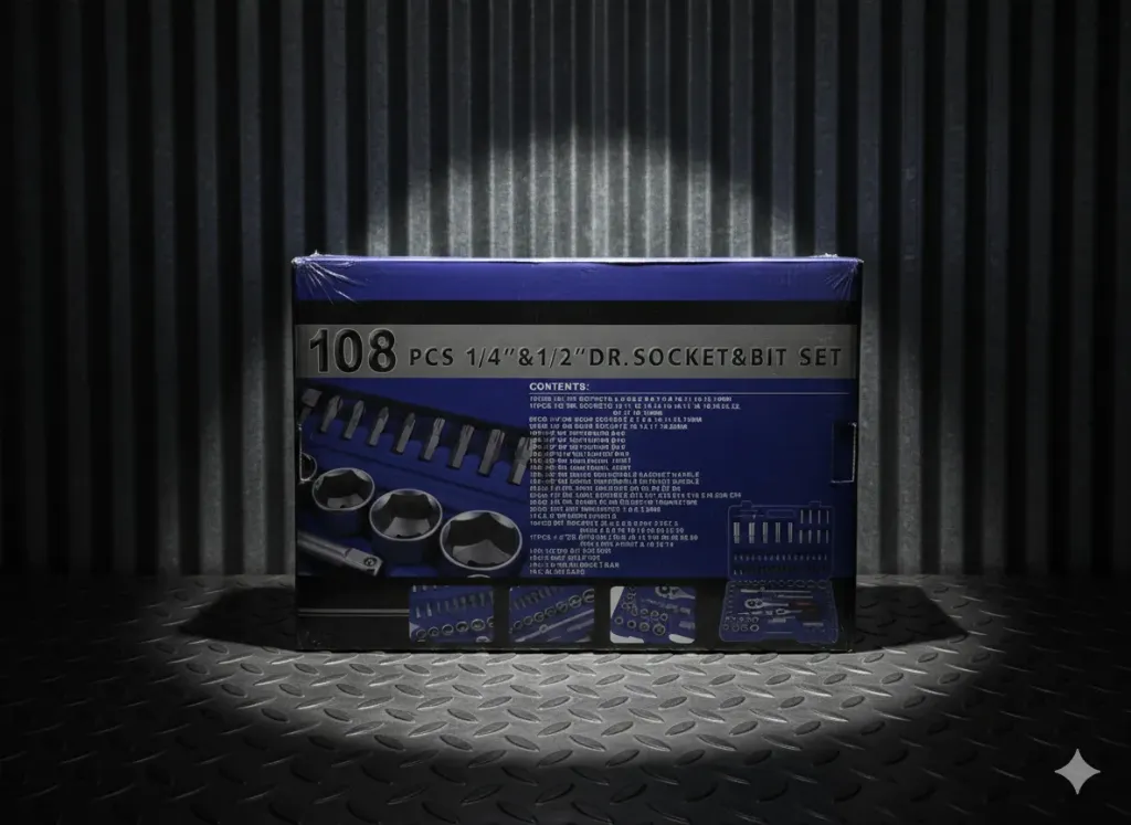 108 Pcs Socket & bit set طقم مفاتيح, بوكسات ولقم ربط احترافي 108 قطعة